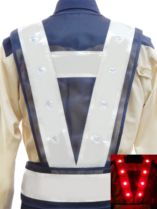 新型ファスナー式 超高輝度LEDベスト（背面）