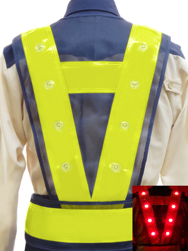 新型ファスナー式 超高輝度LEDベスト（背面）