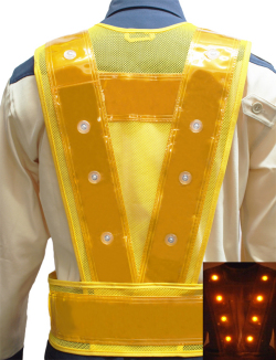 安全用品販売ピカポリス 超高輝度黄色LEDベスト 激安価格2300円